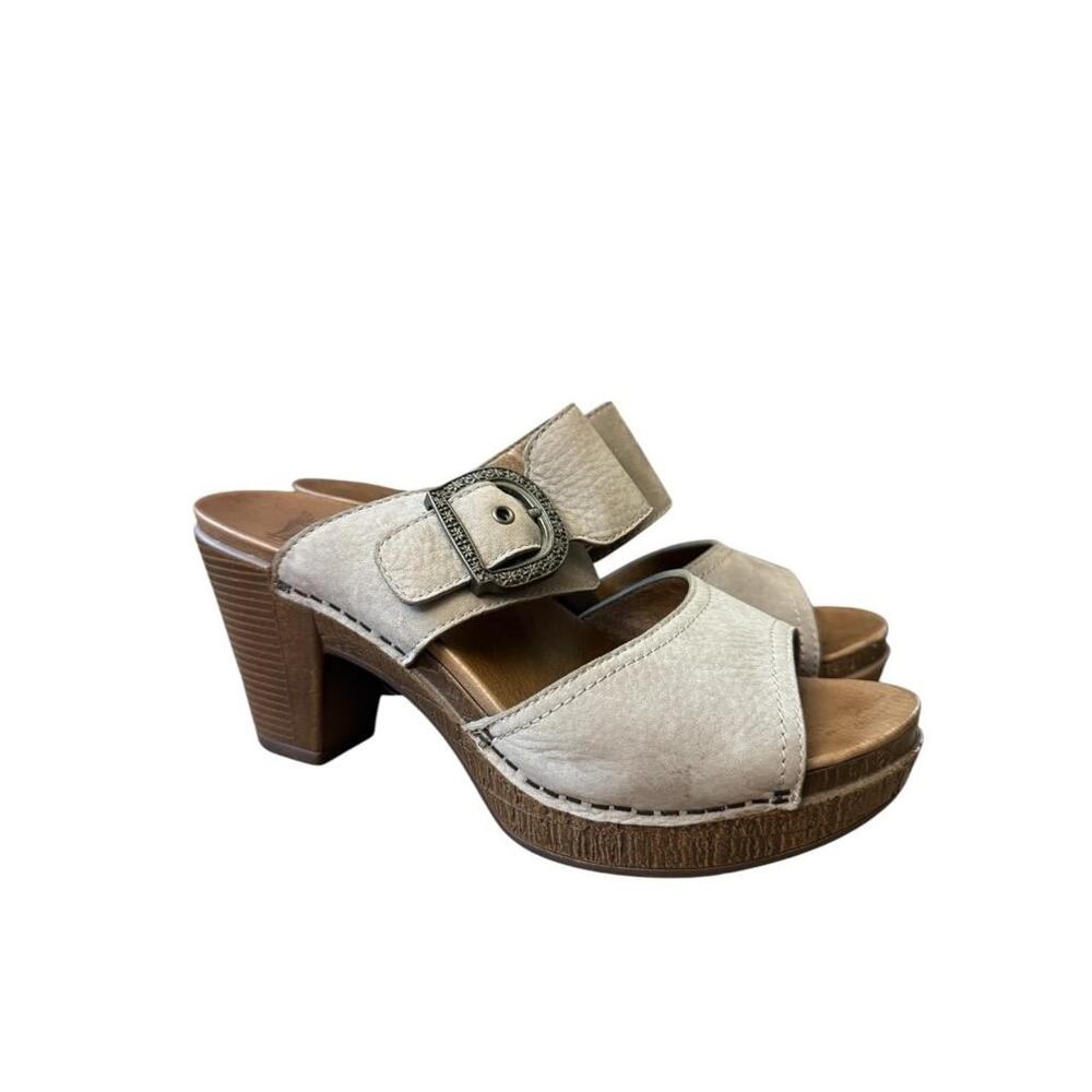 Dansko Ramona Brown Leather Slide Sandal Heel Women size 38 US 8